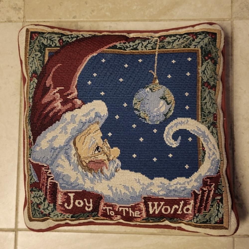 Joy to the World Santa Pillow